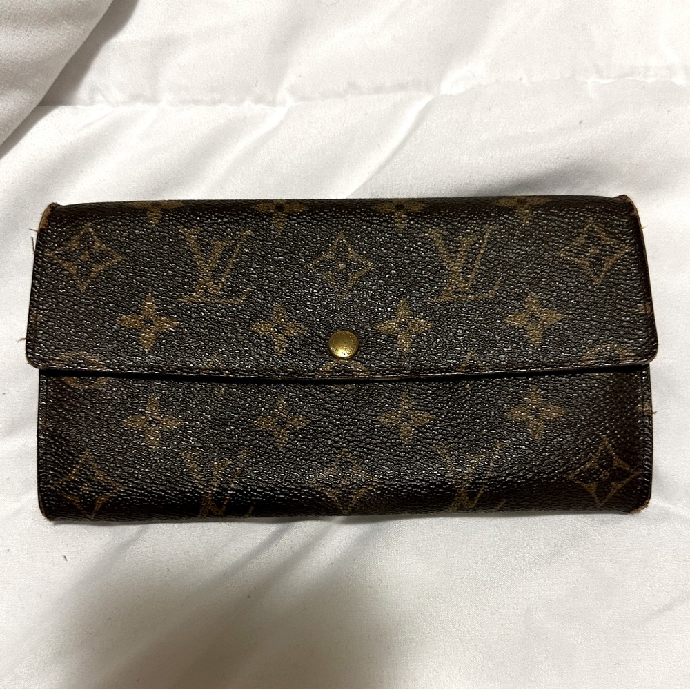 Louis Vuitton Monogram Noir Portefeuille Sarah Wallet Long